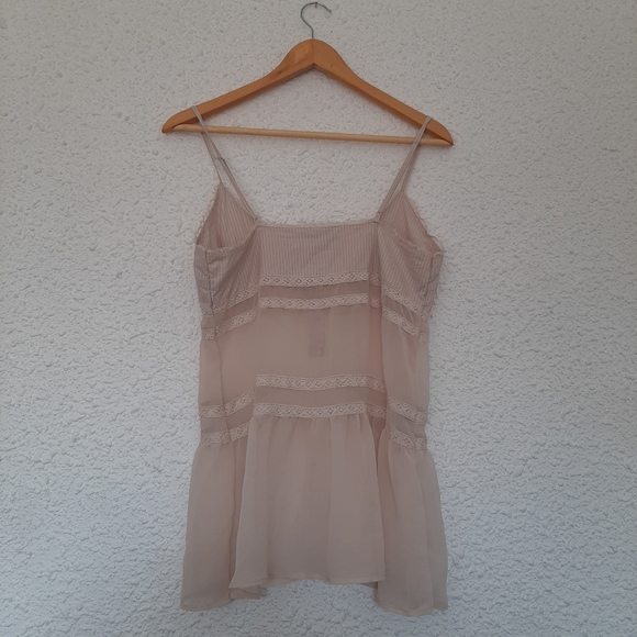 JACK by BB Dakota Cream Lace Accent Semi Sheer Camisole Tank Top Size L - Picture 5 of 9